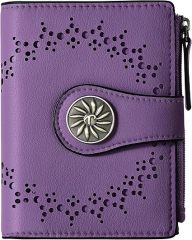 Tipmile Small Wallet Women Bifold RFID Blocking Card Holder Leather Wallets with Zipper Coin Pocket