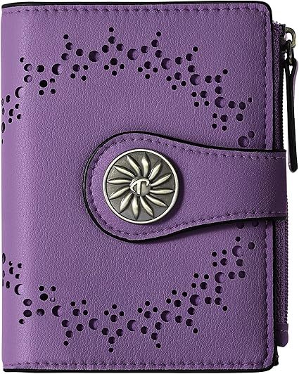 Tipmile Small Wallet Women Bifold RFID Blocking Card Holder Leather Wallets with Zipper Coin Pocket