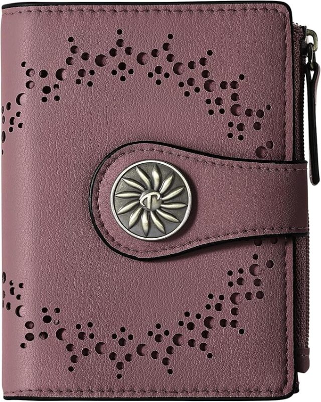 Tipmile Small Wallet Women Bifold RFID Blocking Card Holder Leather Wallets with Zipper Coin Pocket