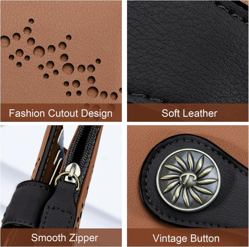 Tipmile Small Wallet Women Bifold RFID Blocking Card Holder Leather Wallets with Zipper Coin Pocket