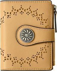 Tipmile Small Wallet Women Bifold RFID Blocking Card Holder Leather Wallets with Zipper Coin Pocket