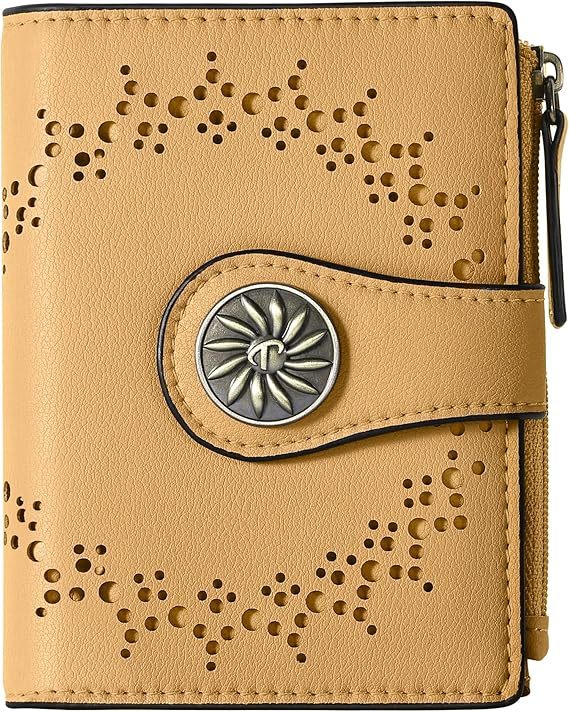 Tipmile Small Wallet Women Bifold RFID Blocking Card Holder Leather Wallets with Zipper Coin Pocket
