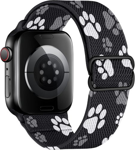 Paw Stretchy Bands Compatible with Apple Watch Band 40mm 41mm 38mm 46mm 44mm 45mm 42mm 49mm Women Men, Water-Resistant Solo Loop Elastic Sport Straps for iWatch Series 11 10 9 8 7 6 5 4 3 SE Ultra