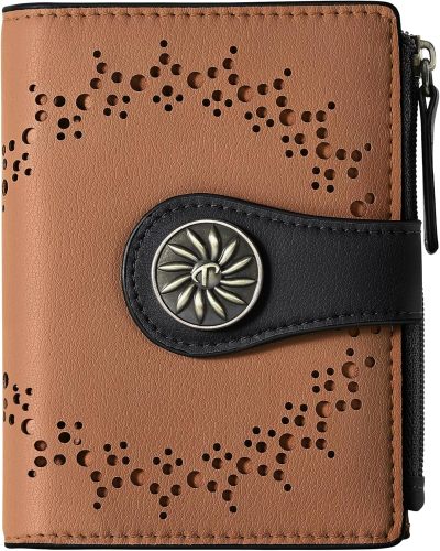 Tipmile Small Wallet Women Bifold RFID Blocking Card Holder Leather Wallets with Zipper Coin Pocket