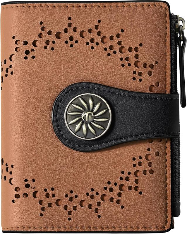 Tipmile Small Wallet Women Bifold RFID Blocking Card Holder Leather Wallets with Zipper Coin Pocket
