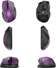 TECKNET Wireless Mouse, 2.4G Ergonomic Optical Mouse, Computer Mouse for Laptop, PC, Computer, Chromebook, Notebook, 6 Buttons, 24 Months Battery Life, 2600 DPI, 5 Adjustment Levels - Purple