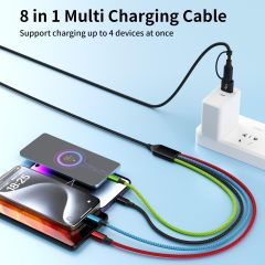 3 in 1 Multi Charging Cable 6ft, 2 Pack Nylon Braided Charger Cord with Lightning, USB C and Micro USB Connectors, Universal Phone Charging Cable for iPhone and Android Devices