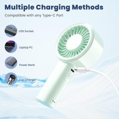 HandFan Handheld Mini Fan, Next Generation Small Fans Portable [8.5H Runtime] with Powerful High Speed Turbo Motor, USB Rechargeable, Pocket Design for Travel/Summer/Concerts/Lash, Gifts for Women