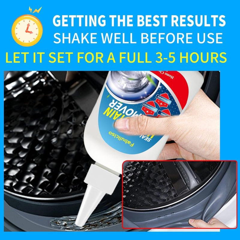 Home Stain Remover Gel – Stubborn Stain Cleaner No Harsh Scrubbing Required (Front Loader Washing Machine Seal Washing Machine Seals, Sinks & Tiles | No-Slip Formula | 8H Penetration)