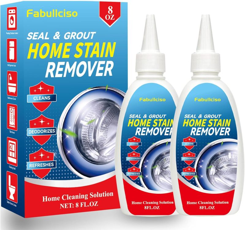 Home Stain Remover Gel – Stubborn Stain Cleaner No Harsh Scrubbing Required (Front Loader Washing Machine Seal Washing Machine Seals, Sinks & Tiles | No-Slip Formula | 8H Penetration)