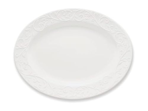 Lenox Opal Innocence Carved Large Oval Platter -,White