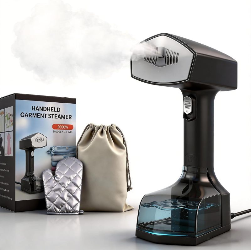 2000W Powerful Handheld Steamer for Clothes, 10-Second Heat-Up, 40g/min Steaming, 350ml Tank, 3 Adjustable Settings &amp; Leak-Proof Design, Portable Garment Steamer for Travel and Home Use