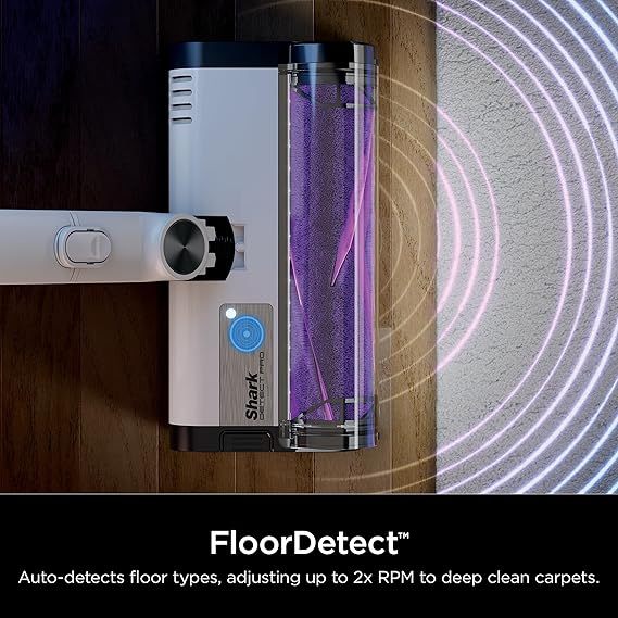 Shark R-IW1111 Detect Pro Cordless HEPA QuadClean Multi-Surface Stick Vacuum, Grey/Brass - Certified Refurbished