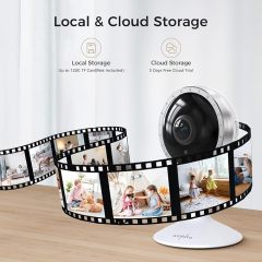 ARPHA 4K Indoor Security Camera, WiFi Pet Camera for Home Security with PIR Human Detection, Sound Detection, Night Version Two-Way Talk, Support TF Card &amp; Cloud
