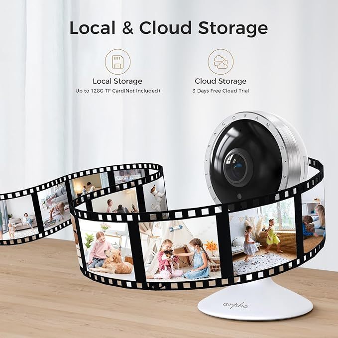 ARPHA 4K Indoor Security Camera, WiFi Pet Camera for Home Security with PIR Human Detection, Sound Detection, Night Version Two-Way Talk, Support TF Card &amp; Cloud