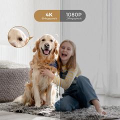 ARPHA 4K Indoor Security Camera, WiFi Pet Camera for Home Security with PIR Human Detection, Sound Detection, Night Version Two-Way Talk, Support TF Card &amp; Cloud