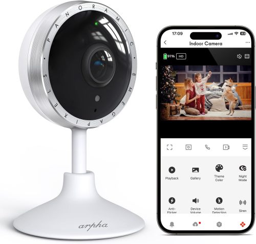 ARPHA 4K Smart Light Bulb Security Camera-WiFi Indoor-PIR Detection-Two-Way Talk
