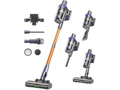 Cordless Vacuum Cleaner, 600W 55KPA 60Mins Vacuum Cleaners for Home,Anti-tangle Wireless Vacumm,Rechargeable Vacuum With Green Light,Powerful Stick Vacuum for Carpet/Hardwood Floors,Pet Hair,Purple