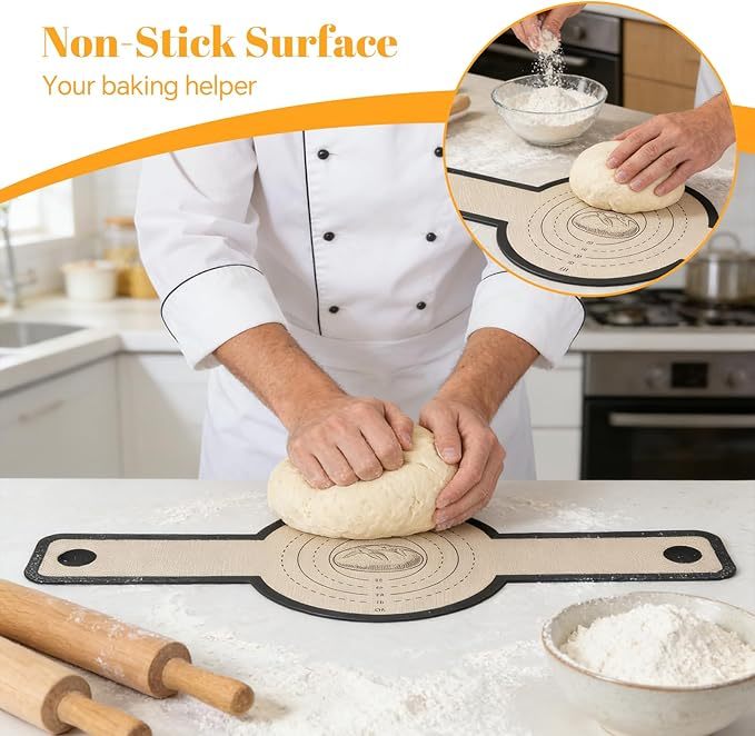 Silicone Baking Mat For Dutch Oven,2 Pcs Sourdough Silicone Bread Sling,Non-Stick Bread Mat,Bread Silicone Baking Sling With Long Handles For Bread Oven