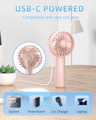 Handheld Fan, Portable Mini Fan 3 Speeds, 1800mAh Personal Small Hand Fans Battery Operated for Makeup Eyelash, USB Rechargeable, Travel Gifts for Stylish Girls Women Kids