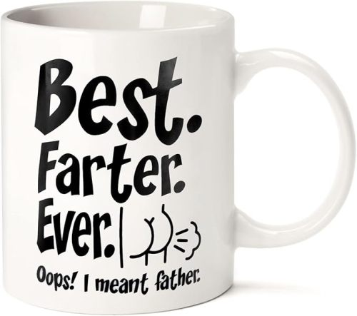 Fathers Day Funny Gifts for Husband Dad Him from Daughter Son Kids Wife - 11 OZ Ceramic Coffee Mug - Stocking Stuffers for Christmas Xmas,Birthday, Anniversary Gag Presents Ideas for PaPa Step Dad