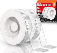 NULTAT Strong Double Sided Tape Heavy Duty, Nano Reusable, Removable, Washable Double Stick Tape for Wall, Multipurpose Clear Adhesive High Temperature Tape 1.18" x 120" (10 Feet)