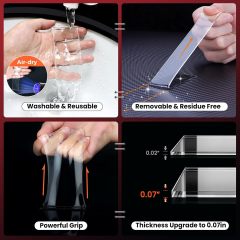 NULTAT Strong Double Sided Tape Heavy Duty, Nano Reusable, Removable, Washable Double Stick Tape for Wall, Multipurpose Clear Adhesive High Temperature Tape 1.18" x 120" (10 Feet)