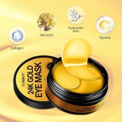 Tunbot Eye Mask - 60 Pieces - 24k Gold Eye Mask - Anti-Aging - Contains Collagen &amp; Hyaluronic Acid - Removes Dark Circles, Puffiness &amp; Wrinkles, Moisturizes - Home Skin Care
