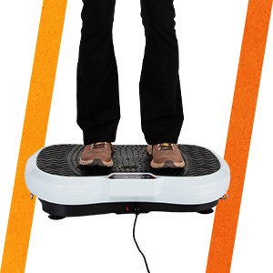 Vibration Plate Exercise Machine - Vibrating Platform with Adjustable Speed and 3 Strength Modes - Workout Equipment by Wakeman,Black/White