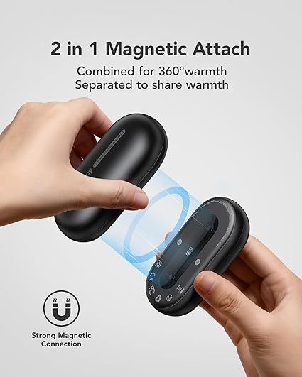 Alloy Hand Warmers, 2 Packs - Instant Heating UP 131°F Heat, 7000 mAh Reusable Pocket Heater - 15 Hour Heat for Outdoor Activities for Hiking, Skiing, Hunting, Camping