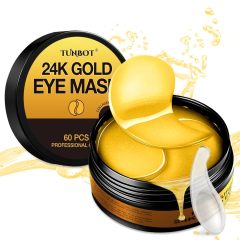 Tunbot Eye Mask - 60 Pieces - 24k Gold Eye Mask - Anti-Aging - Contains Collagen &amp; Hyaluronic Acid - Removes Dark Circles, Puffiness &amp; Wrinkles, Moisturizes - Home Skin Care