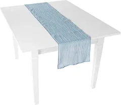 Fun Express Dusty Blue Gauze Table Runners - Wedding Table Runners Supplies - Party Kitchen Dining Home Decoration - Home Decor - Vbs Vacation Bible School Décor - 3 Piece