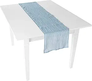 Fun Express Dusty Blue Gauze Table Runners - Wedding Table Runners Supplies - Party Kitchen Dining Home Decoration - Home Decor - Vbs Vacation Bible School Décor - 3 Piece