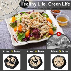 SoulLife Chicken Shredder 8 Inches, Chicken Breast Shredder Tool, Cooked Meat Shredder With Clear Lid, Ergonomic Design, Auti-slip, Easy To Clean, Chicken Shredder Tool Twist, Chicken Grinder (Black)