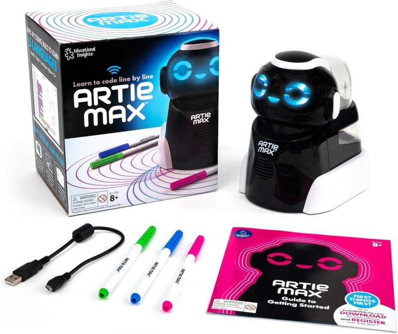 Educational Insights Artie Max the Coding &amp; Drawing Robot - STEM Robot Toys &amp; Coding for Kids, Learn Programming and Robotics, Programmable Interactive Toy for Boys and Girls Ages 8+