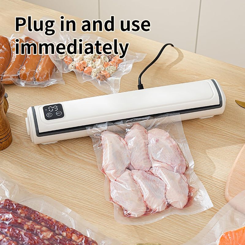 Vacuum Sealer Machine | Compact Design | One-Touch Automatic | Seal in 10-20 Seconds | Dry, Moist, Wet, and Cold Modes | With 10 Vacuum Bags &amp; Built-in Cutter