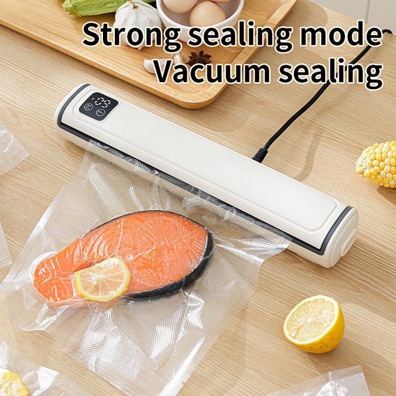 Vacuum Sealer Machine | Compact Design | One-Touch Automatic | Seal in 10-20 Seconds | Dry, Moist, Wet, and Cold Modes | With 10 Vacuum Bags &amp; Built-in Cutter