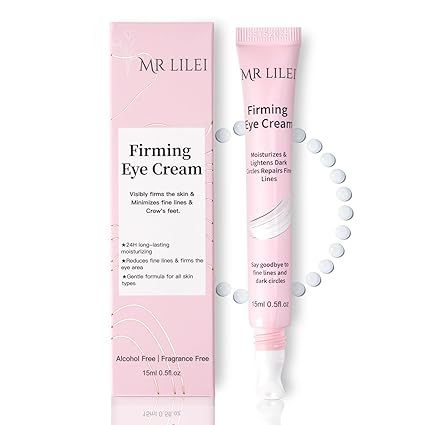Hyaluronic Acid Firming Eye Cream, Daily Eye Treatment Cream, Unde Eye Cream for Dark Circles & Wrinkles, Anti-Aging & 24H Hydration, 0.5 oz