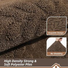 BEQHAUSE Door Mats 20”x32”, Non-Slip TPR Backing Entryway Doormat, Super Absorbent Welcome Mat for Front Door, Mud Shoes & Paws, Washable Entry Rugs, Brown
