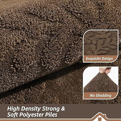 BEQHAUSE Door Mats 20”x32”, Non-Slip TPR Backing Entryway Doormat, Super Absorbent Welcome Mat for Front Door, Mud Shoes & Paws, Washable Entry Rugs, Brown