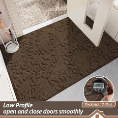 BEQHAUSE Door Mats 20”x32”, Non-Slip TPR Backing Entryway Doormat, Super Absorbent Welcome Mat for Front Door, Mud Shoes & Paws, Washable Entry Rugs, Brown