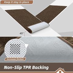 BEQHAUSE Door Mats 20”x32”, Non-Slip TPR Backing Entryway Doormat, Super Absorbent Welcome Mat for Front Door, Mud Shoes & Paws, Washable Entry Rugs, Brown