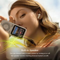 64GB MP3 Player with Bluetooth,Portable HiFi Lossless Sound Bluetooth MP3 Player with Speaker,Voice Recorder,Shuffle for Sport,Hiking,Running,Micro SD Card up to 128GB(Earbuds Included)