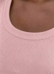 GKBK Women's Ribbed Short Sleeve Tee, Scoop Neck Slim Fitted Basic Top, Casual Summer Spring Trendy Shirt 2026