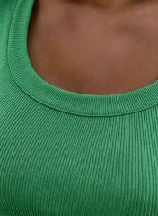 GKBK Ribbed Short Sleeve Tee - Scoop Neck Slim Fit Basic Top
