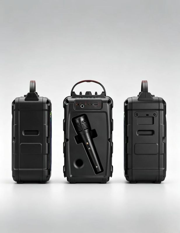 Portable Bluetooth Speaker with Microphone RGB Lights