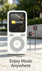 64GB Bluetooth MP3 Player with Speaker-HiFi Lossless-Recorder-Sport-128GB Expandable