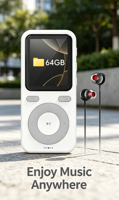 64GB Bluetooth MP3 Player with Speaker-HiFi Lossless-Recorder-Sport-128GB Expandable