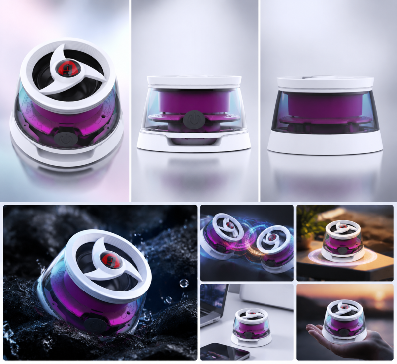 Magnetic Cyber Bluetooth Speaker-Compact-RGB-HiFi Bass-6H Play-TWS-Home&Outdoor