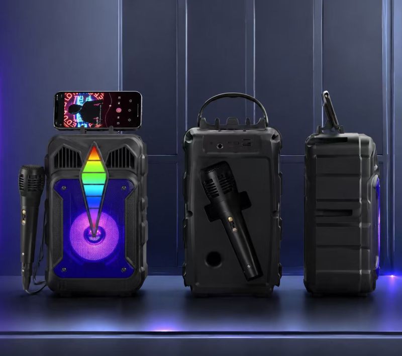 Portable Bluetooth Speaker with Microphone RGB Lights
